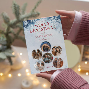 Frohe Weihnachts-Runde Custom-Fotos Feiertagskarte