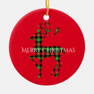 Frohe Weihnachts-Runde Ornament-Deer Keramik Ornament