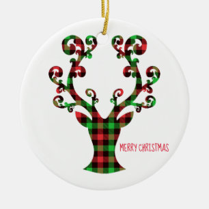 Frohe Weihnachts-Runde Ornament-Deer Keramik Ornament