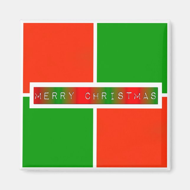 Frohe Weihnachts-Schachbretter Magnet (Vorne)