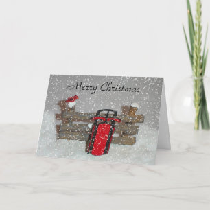 Frohe Weihnachts-Schlittenkarte Feiertagskarte