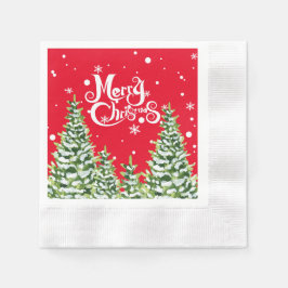 Frohe Weihnachts-Schnee Bäume Weihnachtsbuch Napki Serviette