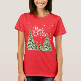 Frohe Weihnachts-Schnee Bäume Weihnachtsfest T - S T-Shirt