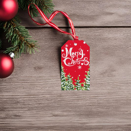 Frohe Weihnachts-Schneebäume Weihnachtsgeschenk-Ta Geschenkanhänger