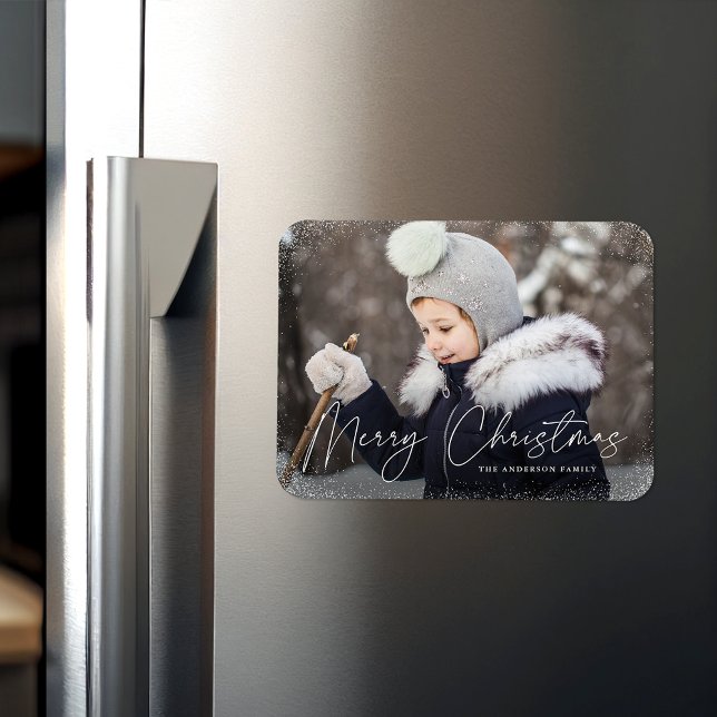 Frohe Weihnachts-Schneeflocken-Foto Magnet (Von Creator hochgeladen)