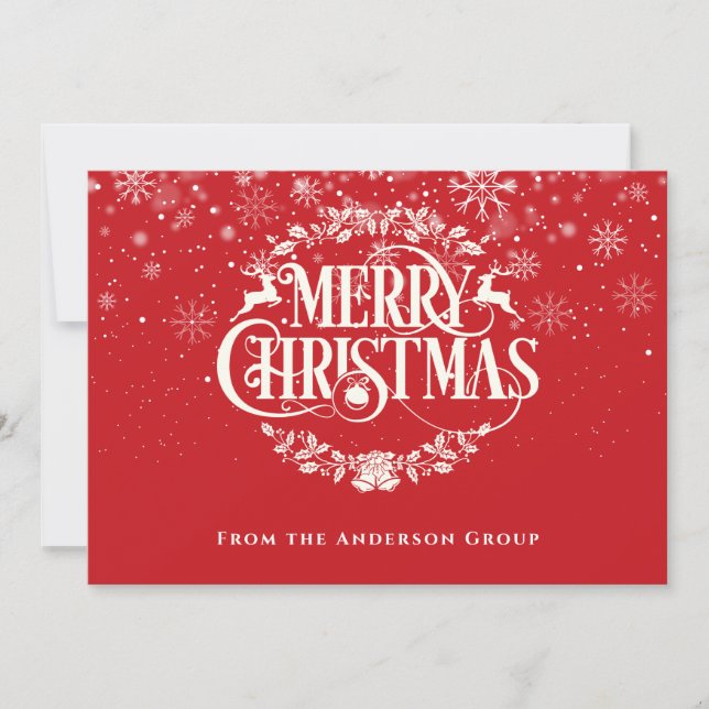 Frohe Weihnachts-Schneeflocken Office-Urlaubskarte Feiertagskarte (Vorderseite)