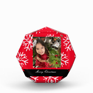 Frohe Weihnachts-Schneeflocken-Skript Fotoblock