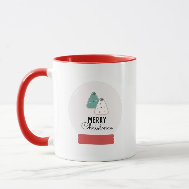 Frohe Weihnachts-Schneeglobe-Cookie Tasse (Links)