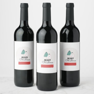 Frohe Weihnachts-Schneeglobe-Cookie Weinetikett