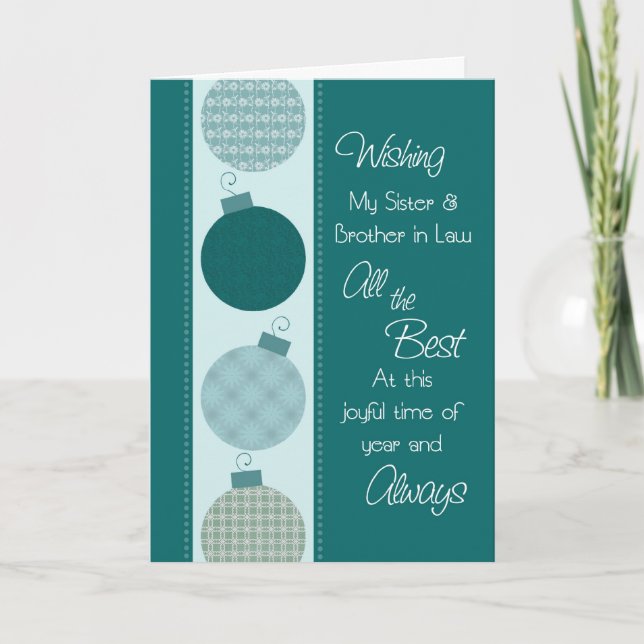 Frohe Weihnachts-Schwester & Bruder in Law Card Feiertagskarte (Vorderseite)