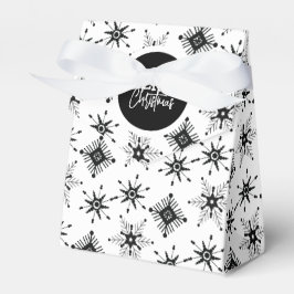 Frohe Weihnachts-Script Black Snowflakes Geschenkschachtel