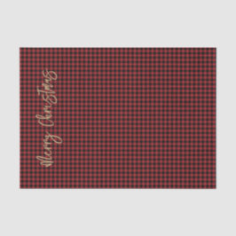 Frohe Weihnachts-Script Buffalo Kariert Red Black Seidenpapier