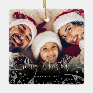 Frohe Weihnachts Script Copy Foto Keramik Ornament
