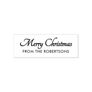 Frohe Weihnachts-Script Custom Monogram Permastempel