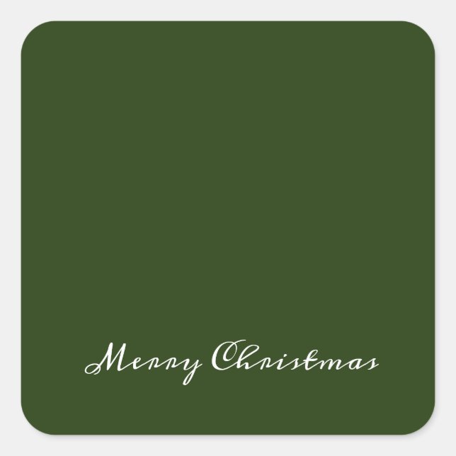 Frohe Weihnachts Script Envelope Geschenk Wrap Red Quadratischer Aufkleber (Vorderseite)