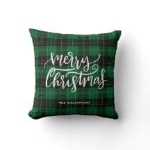Frohe Weihnachts-Script Green Kariert Holiday