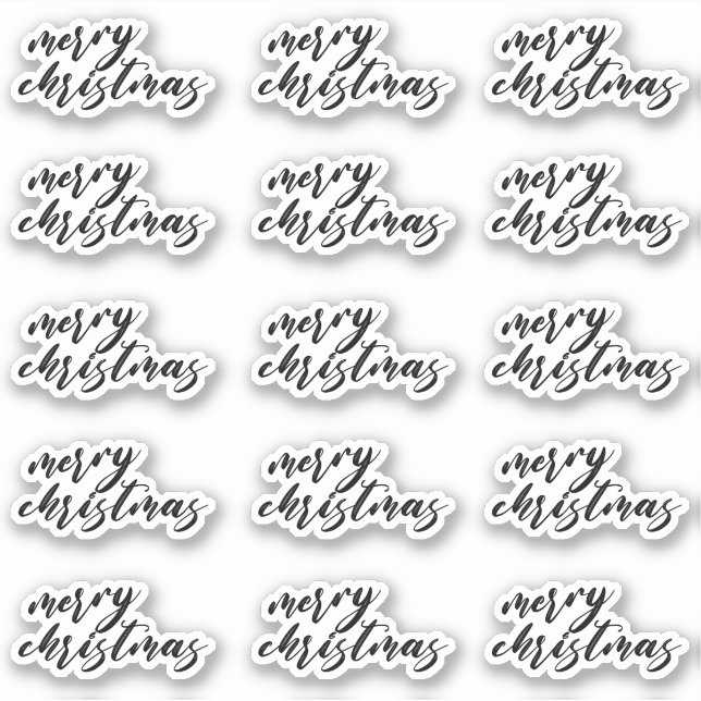 Frohe Weihnachts Script Happy Mail Geschenkdekorat Aufkleber (Vorderseite)