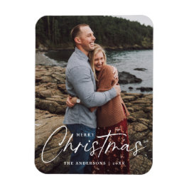 Frohe Weihnachts-Script-Holiday-Foto Magnet