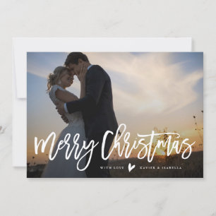Frohe Weihnachts Script Overlay Holiday Foto Card Feiertagskarte