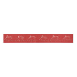 Frohe Weihnachts Script Red Joy Pink Rose Gold Ripsband
