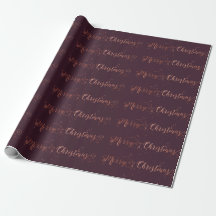 Frohe Weihnachts Script Rose Gold Plum Burgundy