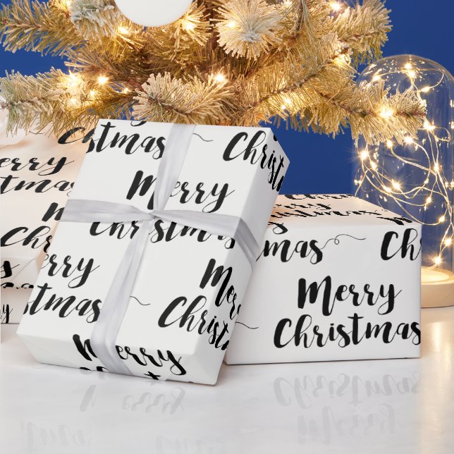 Frohe Weihnachts-Script Typografy Wrapping Paper Geschenkpapier (Feiertage)