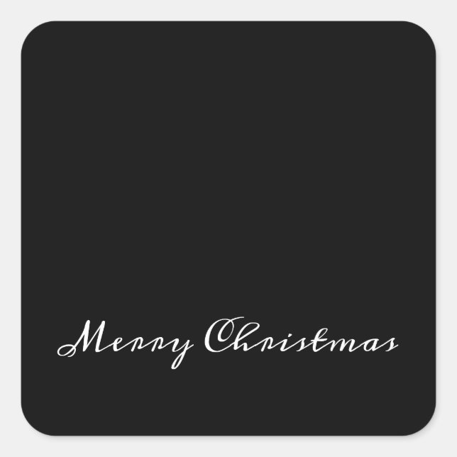 Frohe Weihnachts-Script-Umschlag oder Geschenk Wra Quadratischer Aufkleber (Vorderseite)