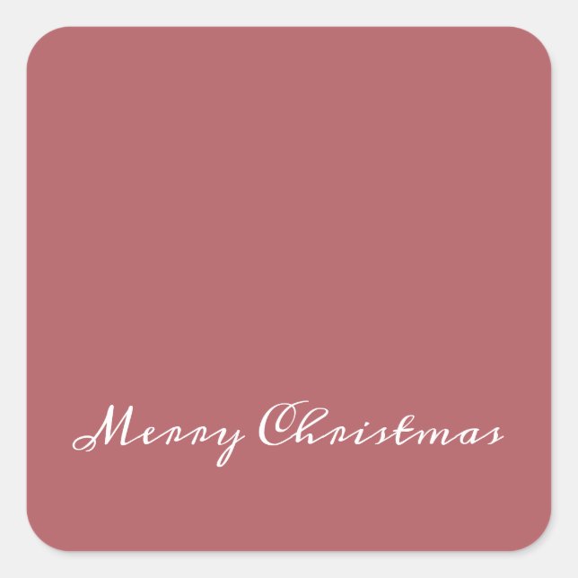 Frohe Weihnachts-Script-Umschlag oder Geschenk Wra Quadratischer Aufkleber (Vorderseite)