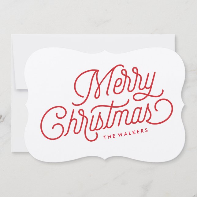 Frohe Weihnachts-Script-Weihnachtskarte Feiertagskarte (Vorderseite)