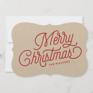 Frohe Weihnachts-Script-Weihnachtskarte Feiertagskarte