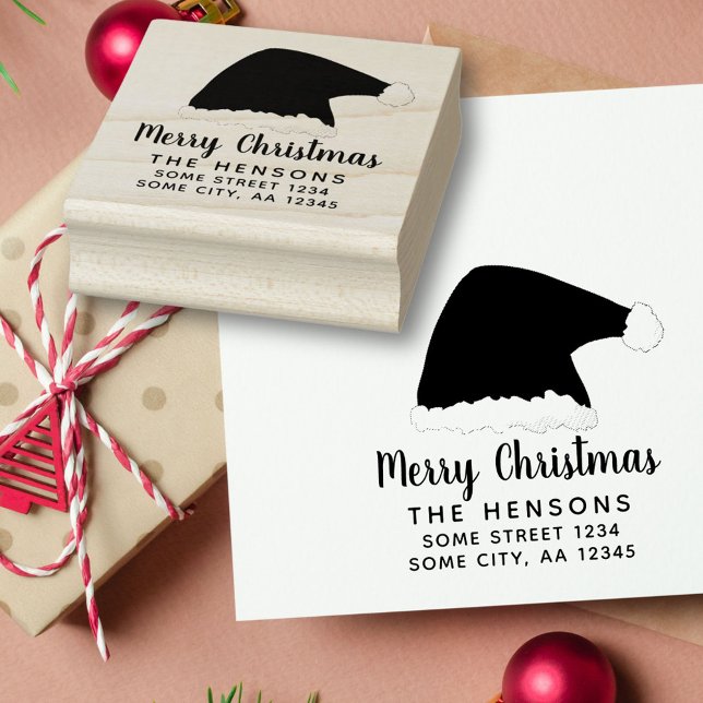 Frohe Weihnachts-Script-Weihnachtsmannmütze Gummistempel (Von Creator hochgeladen)