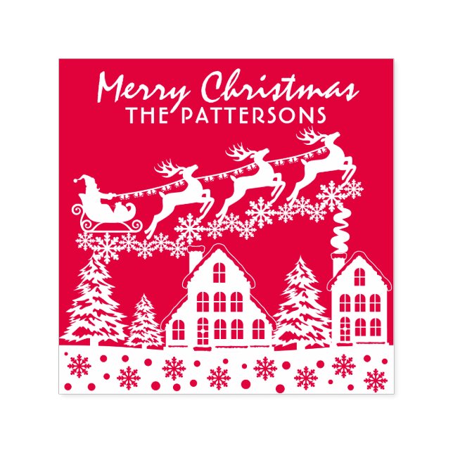 Frohe Weihnachts-Script Winterurlaub Individuelle  Permastempel (Design)