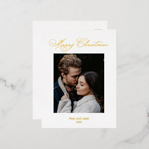 Frohe Weihnachts-Scripted Foil Elegant  Folien Feiertagspostkarte