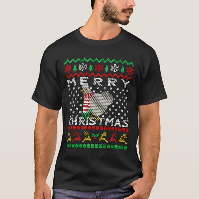 Frohe Weihnachts-Seidenhähnchen T-Shirt (Vorderseite)