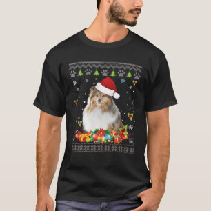 Frohe Weihnachts Shetland Sheepdog Hund Ugly Sweat T-Shirt