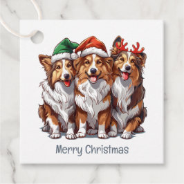 Frohe Weihnachts Shetland Sheepdogs Geschenkanhänger