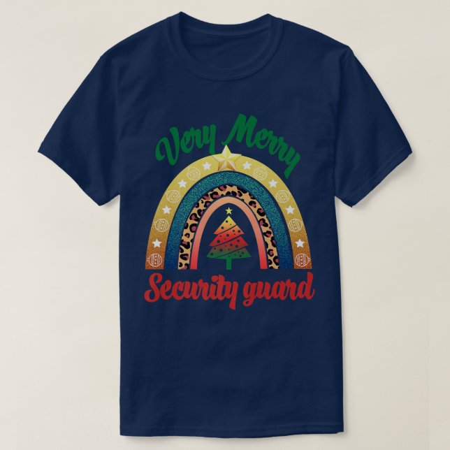 Frohe Weihnachts-Sicherheit Gaurd Rainbow Funny Pr T-Shirt (Design vorne)
