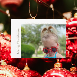Frohe Weihnachts-Single Foto Flat Holiday Card Feiertagskarte