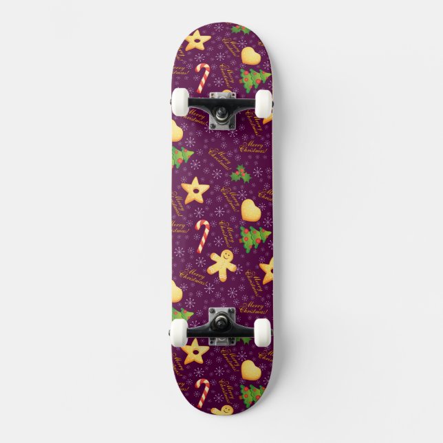 Frohe Weihnachts-Skateboard Skateboard (Vorderseite)