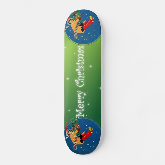 Frohe Weihnachts-Skateboard Skateboard (Vorderseite)
