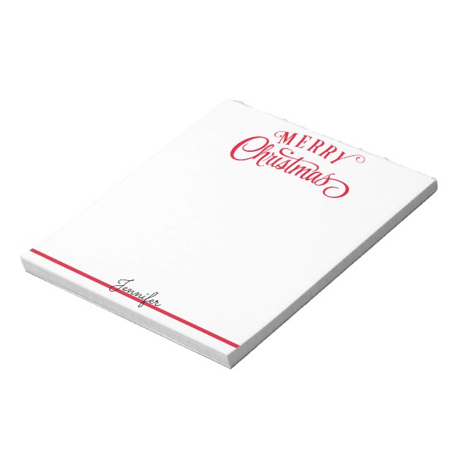 Frohe Weihnachts-Skript Fügen Sie Ihren Namen Gesc Notizblock (Rotiert)