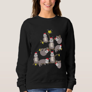 Frohe Weihnachts-Sloth Weihnachtsbaum Weihnachtsma Sweatshirt