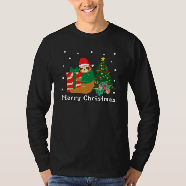 Frohe Weihnachts-Sloth-Weihnachtszeit-T - Shirt (Vorderseite)