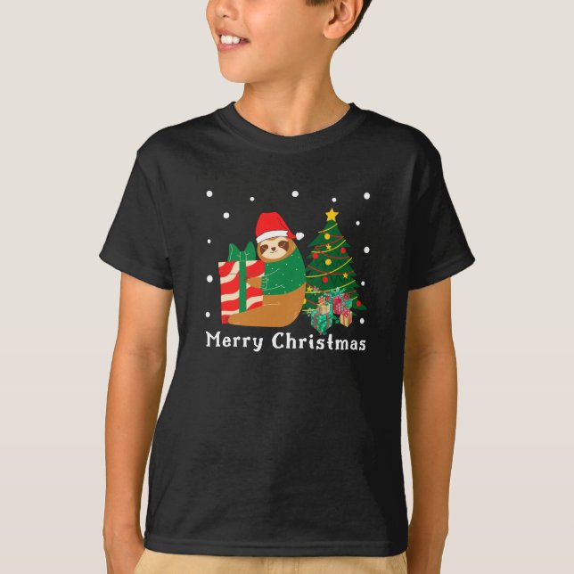 Frohe Weihnachts-Sloth-Weihnachtszeit-T - Shirt (Vorderseite)