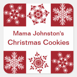 Frohe Weihnachts-Snowflake-Geschenk-Paket Dekorati Quadratischer Aufkleber