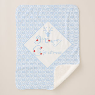 Frohe Weihnachts-Snowflake-Muster Sherpadecke