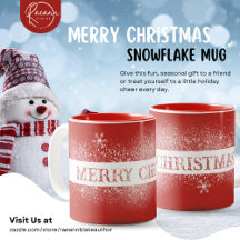 Frohe Weihnachts-Snowflake-Tasse