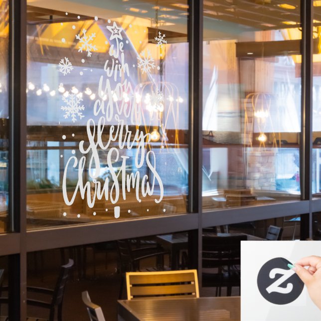 Frohe Weihnachts-Snowflakes-Restaurant Fensteraufkleber (Restaurantfenster)