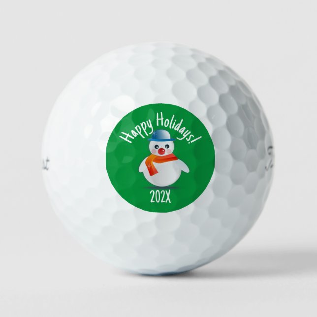Frohe Weihnachts Snowman Custom Golf Ball (Vorderseite)