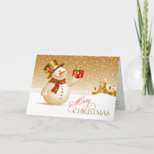 Frohe Weihnachts-Snowman-Faltenkarte Feiertagskarte
